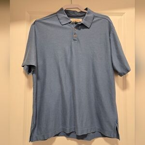 Tommy Bahama Men's Blue Silk Blend Polo Button Up Shirt - Size L
